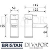 Bristan Quadrato Basin Mixer without Waste Tap Dimensions